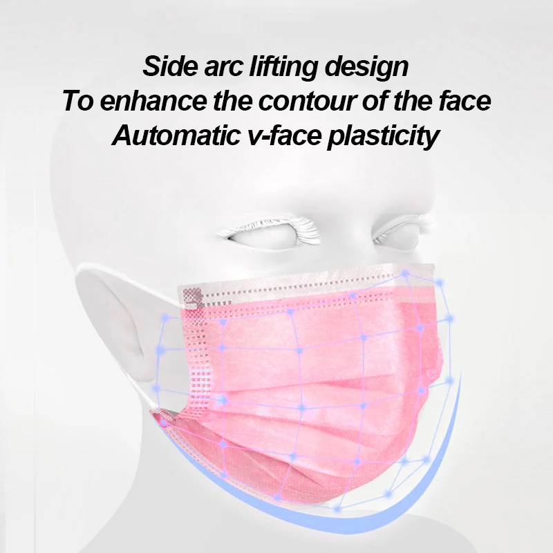 100buc Masca de Unică folosință Nonwove 3 Straturi Straturi Mască cu Filtru gura mască filtru de siguranță Respirabil măști de Protecție În Stoc