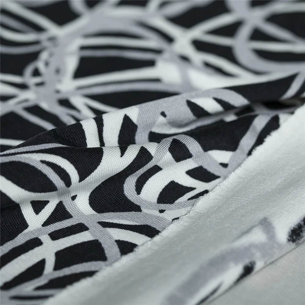 Tricotate lumina elastic alb-negru model geometric 50 momme tesatura de matase,bun decora,de cusut de rochie,costume,ambarcațiunile de curte