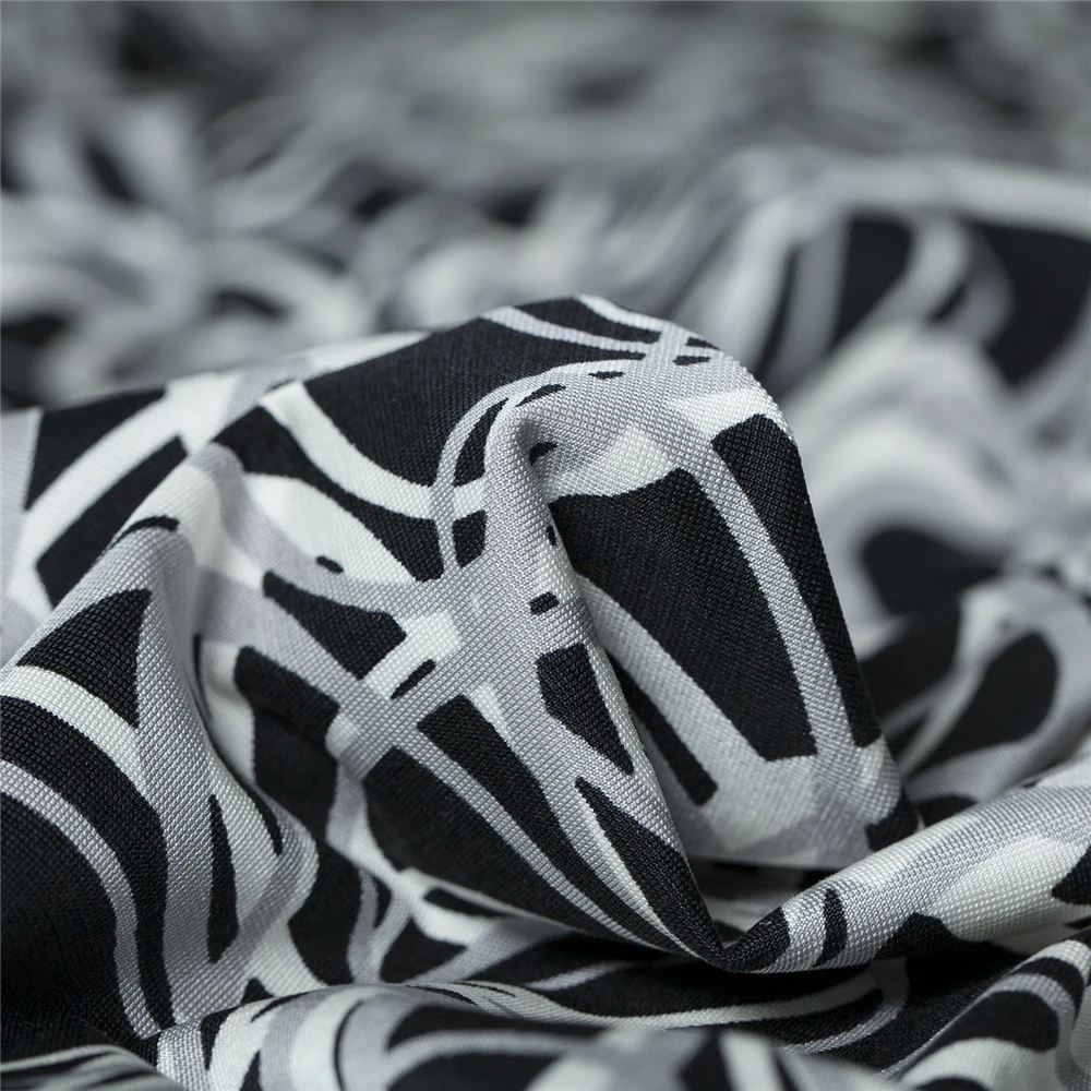 Tricotate lumina elastic alb-negru model geometric 50 momme tesatura de matase,bun decora,de cusut de rochie,costume,ambarcațiunile de curte