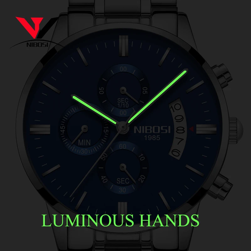 Relogio NIBOSI Impermeabil Ceas Casual Barbati Brand de Lux Quartz Militare Ceas Sport din Piele Oțel Ceas de mana Barbati Reloj Hombre