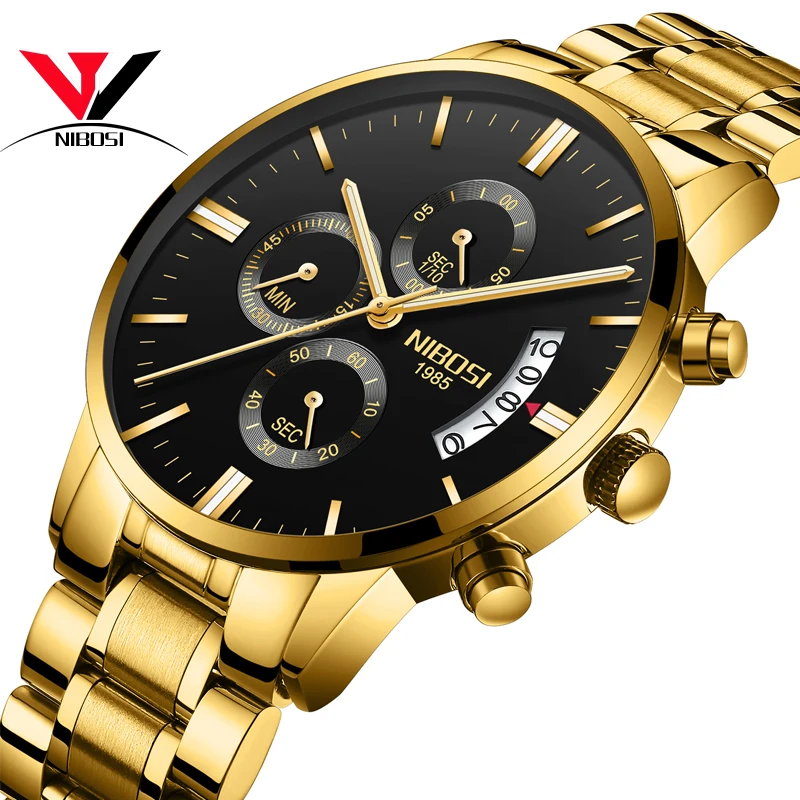 Relogio NIBOSI Impermeabil Ceas Casual Barbati Brand de Lux Quartz Militare Ceas Sport din Piele Oțel Ceas de mana Barbati Reloj Hombre