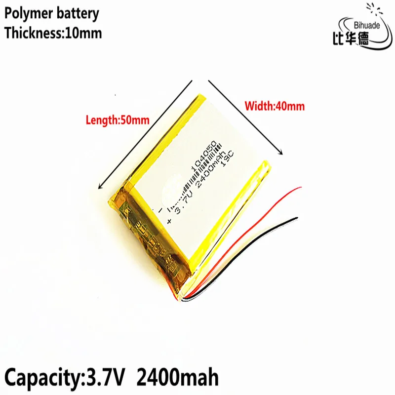 Baterie 2400mAh 3.7 V Lipo 104050 Reîncărcabilă pentru Dvr, GPS, MP4 MP5 Tablet PC, Laptop Power Bank Jucării Electronice de Conducere Recorder