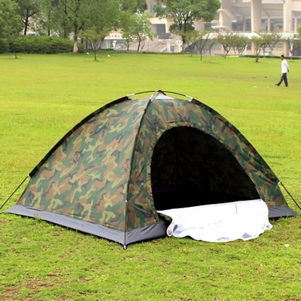 Portabil în aer liber Camping Dublu Persoane Cort Impermeabil Murdărie-dovada de Camuflaj Pliere Cort pentru care pleacă în Drumeții
