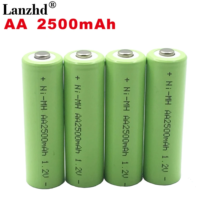 Lanzhd AA 2500mAh Baterie Reîncărcabilă 2A Acumulator NiMH 1.2 V baterii reîncărcabile pentru Control de la Distanță camera foto de Jucărie (4buc-40 buc)
