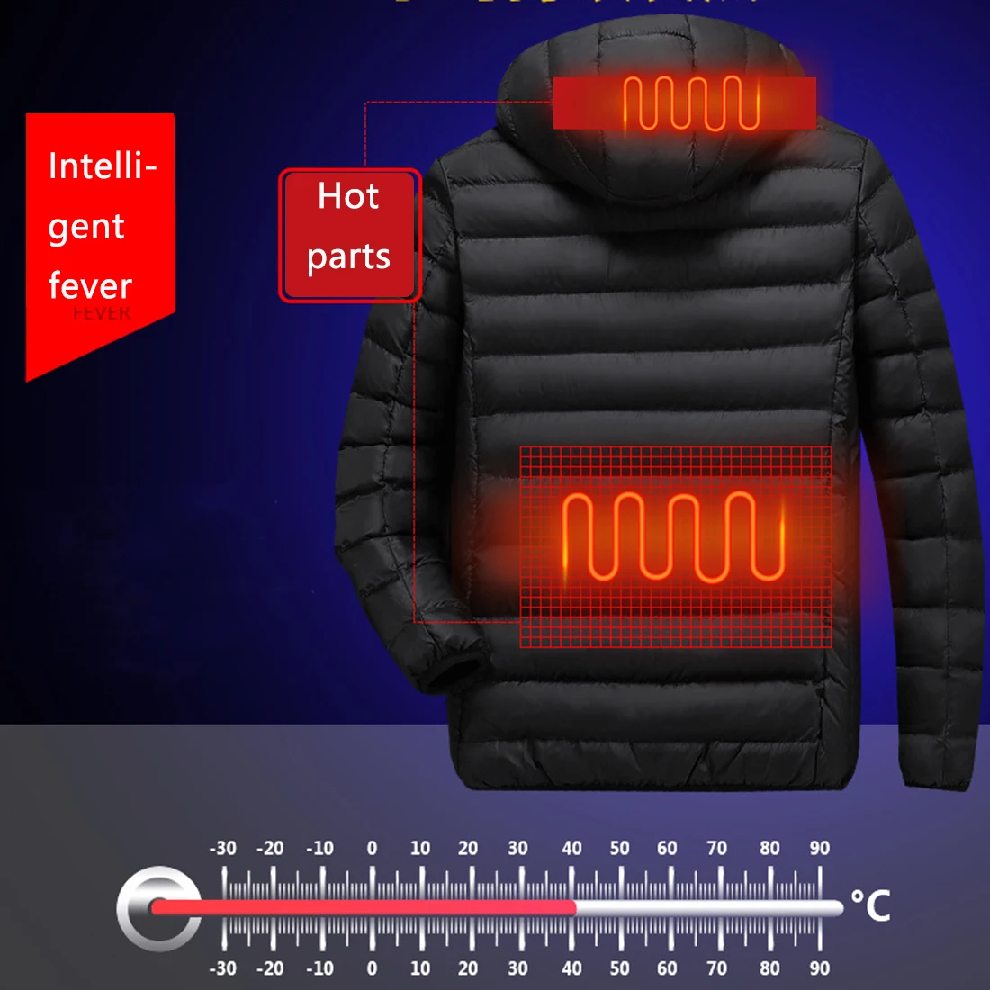 Jodimitty Barbati Femei Încălzită în aer liber Parka Coat USB Baterie Electrică de Încălzire cu Capișon Jachete de Iarna Cald Sacou Termică Dropship