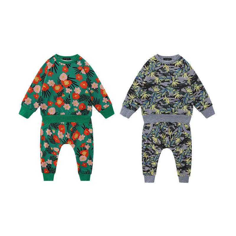 Haine Pentru Copii Seturi 2021 Nouă Primăvară Design De Brand Fete Baietii De Imprimare De Moda Jachete + Pant 2 Buc Copil Haine De Bumbac Seturi