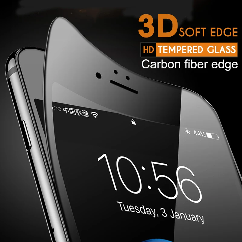 ESVNE 2 buc/lot 3D Margine Moale Sticla Temperata pentru iphone 7 sticla iphone 7 plus Ecran Protector 9H complet Capacul de Protecție de Film
