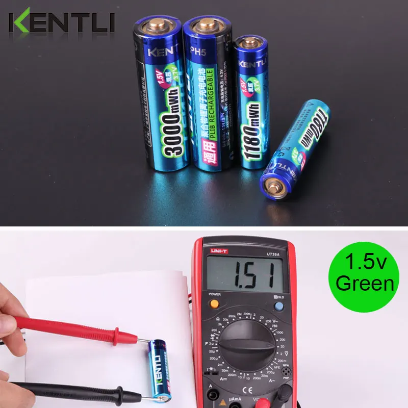 KENTLI 4buc aa 1.5 v baterii aaa Reîncărcabile Li-ion, Li-polymer baterie de Litiu + 2 sloturi AA AAA de litiu li-ion Încărcător Inteligent