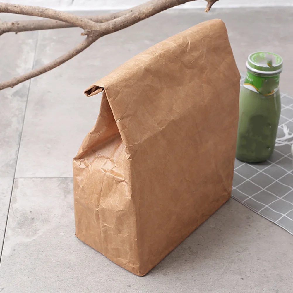 Pliabil hârtie caseta de prânz reutilizabile etanșă alimentare de mare capacitate sac de masa de prânz rezistent la apă izolare termică hârtie de aluminiu