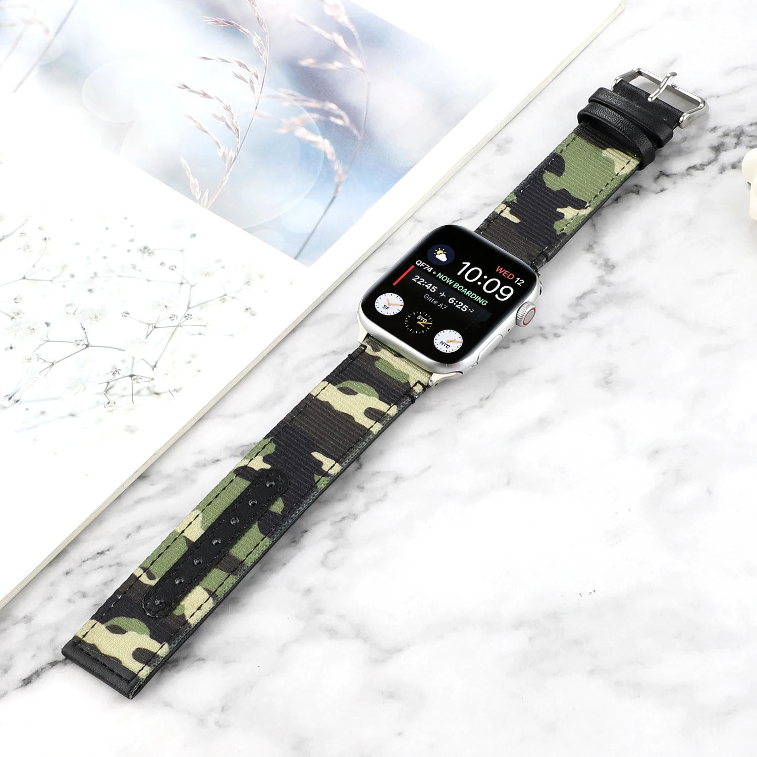 Armata Verde Camuflaj Trupa pentru Apple Curea de Ceas iwatch Watchband pentru 38mm 40mm 42mm 44mm Seria 5 4 3 2 1 Sport Ceas de mână.
