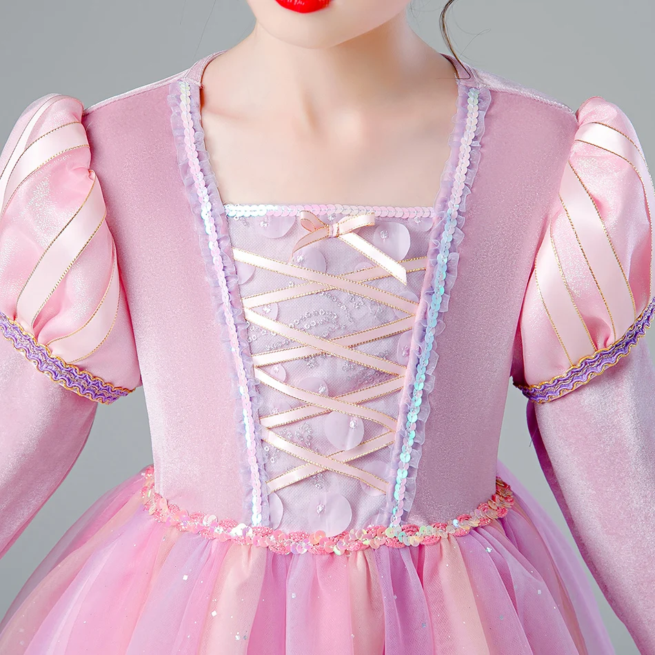 Rochie de printesa Rapunzel Copii Mascarada Fantezie Costume pentru Copii Rochii pentru Copii Fete Rapunzel Încurcat Costum de baie, Rochie de