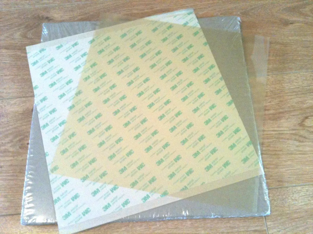 1 pachet transparent PEI Foaie de 16 x 16 inch ( am.e 400x400 mm ) 400*400mm Imprimare 3D Construi Suprafață cu 3M 468MP Bandă Adezivă