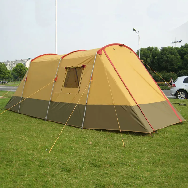 Cort 4 locuri turistice strat dublu de camping cort cu 3 intrari pentru vacanță
