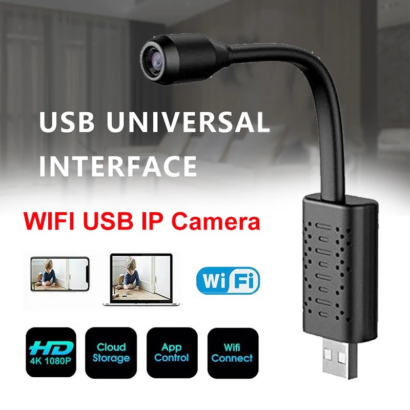 Mini Wifi USB aparat de Fotografiat în timp Real de Supraveghere IP camera Video AI Omului de Detectare Înregistrare în Buclă Micra Cam APP V380 suport 128G