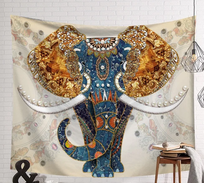 CAMMITEVER Mandala Elefant Tapiserie de pe Perete Tapiserii Boho Cuvertură Yoga Mat Pătură