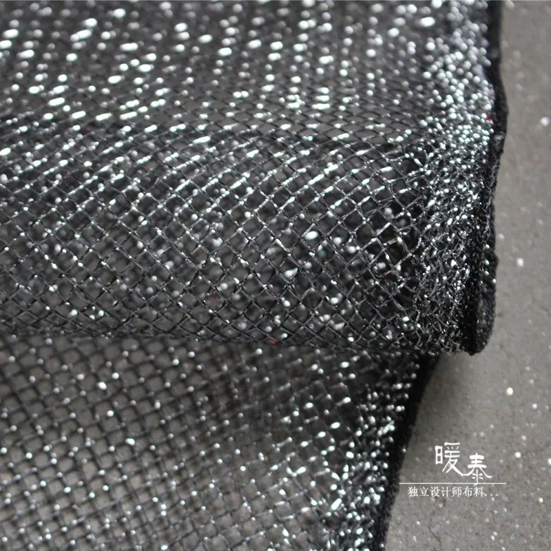 Grilei de diamant Gol a ochiurilor de Plasă Tesatura Tul Negru Argintiu DIY Mozaic Voal Decor Fusta Rochie de Designer Rochie de Mireasa Tesatura
