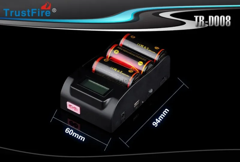 Acumulator TrustFire TR-008 3.0 V, 4.2 V 18650 25500 26650 26700 32650 Încărcător de acumulatori cu Ecran LCD