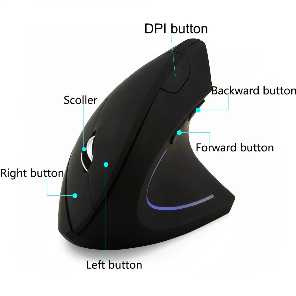 CHYI fără Fir Bluetooth 3.0 Verticale Mouse-ul Ergonomic Mouse de Calculator Optic 1600 DPI 5D Șoareci de Jocuri Pentru PC Notebook Laptop