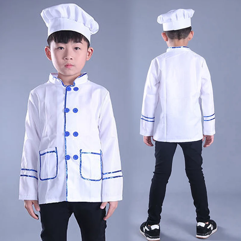 Copii Pălărie Bucătar Bucătar Uniformă Copii Chelner Restaurant Catering de Lux Seturi de Îmbrăcăminte Chef Costum pentru Petrecere de Adolescenți Cosplay Haine