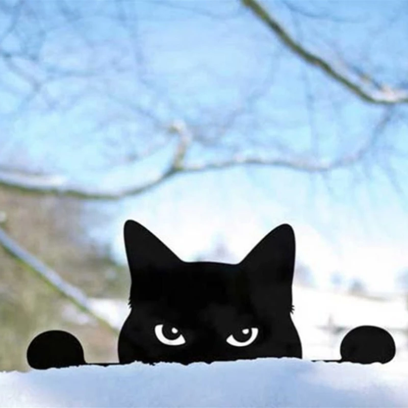 Negru Privire Pisica Grădină În Aer Liber De Decorare Cadou Masina De Ornament Din Metal Cu Ochiul Cat De Bijuterii Cadou Gard Pisica Meserii
