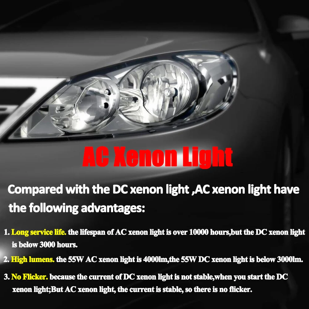 12V AC HID Xenon 55W Lumina Farurilor Auto H1 H3 H7 H11 9005 9006 9012 880 881 4300K 5000K 6000K Auto Far Xenon