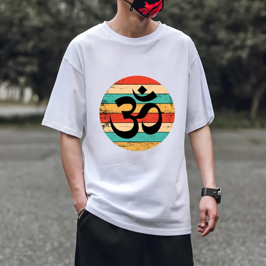 Vara Zeu Hindus T Camasa Barbati cu Mâneci Scurte O-Gât India Ganesha tricouri Shiva Dumnezeu de Sus Teuri Floare Om Logo-ul Îmbrăcăminte Hombre