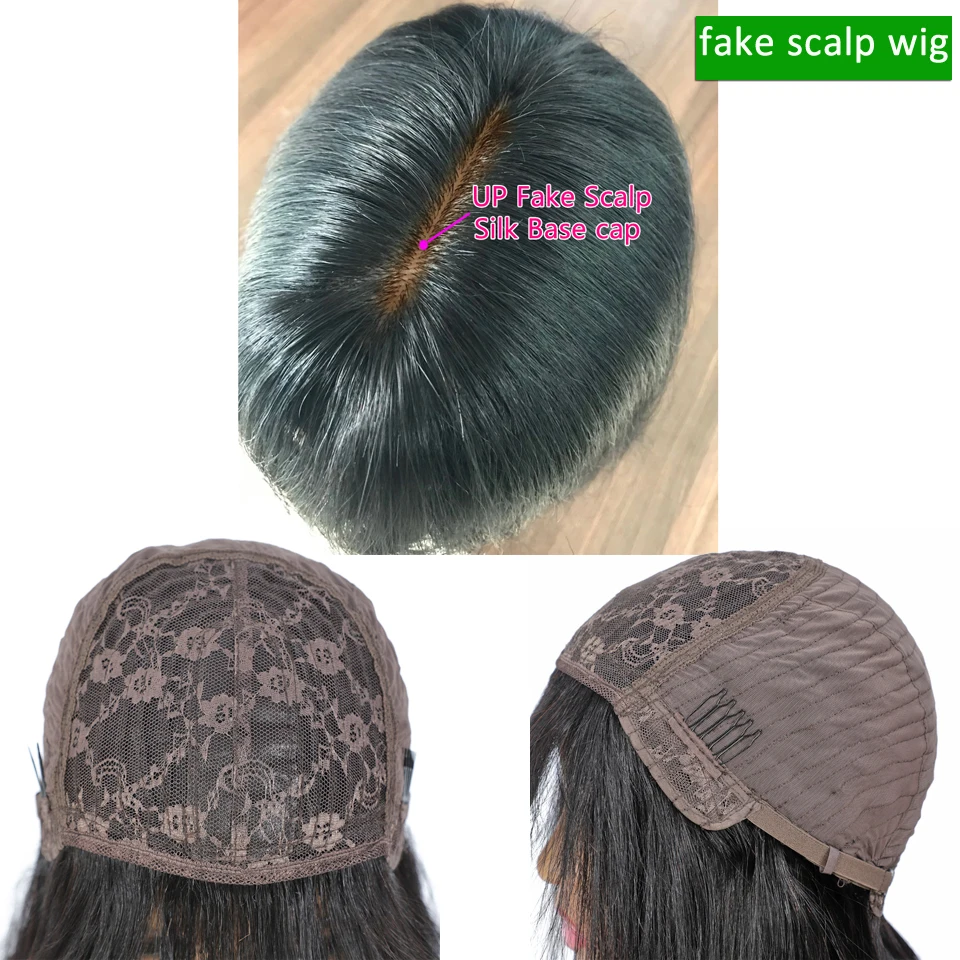 Fals Scalp peruca de mătase de bază Capac Dantelă peruca Peruci Par Uman pentru femei de culoare brazilian drept peruci par uman Cu Breton non-remy