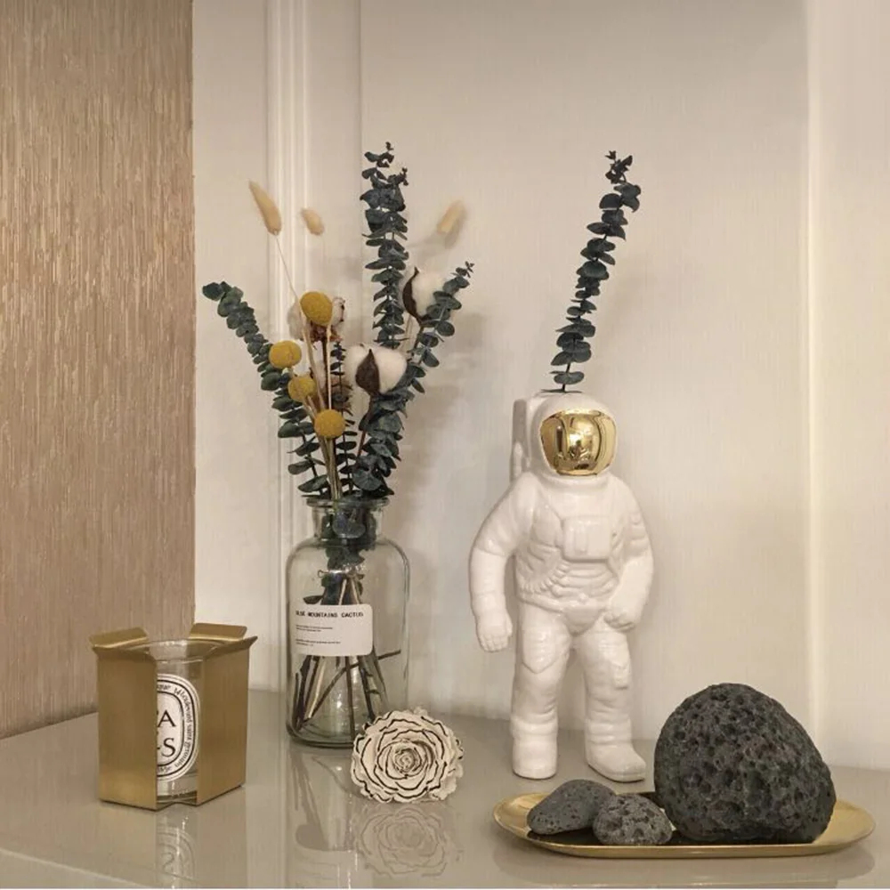 Spațiul om Astronaut Vaza Ceramica Model Unic Astronaut Vaza de Flori Uscate Alb Vaza Ceramica de Masă de Top Decor Instrument