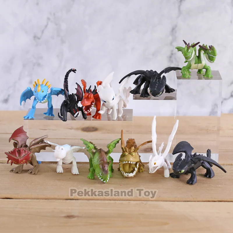 Cum Sa iti dresezi Dragonul 3 Lumina de Noapte Fury Toothless PVC Cifrele de Acțiune de Desene animate Bezzubik Anime Papusi Figurine Copii Jucarii Set
