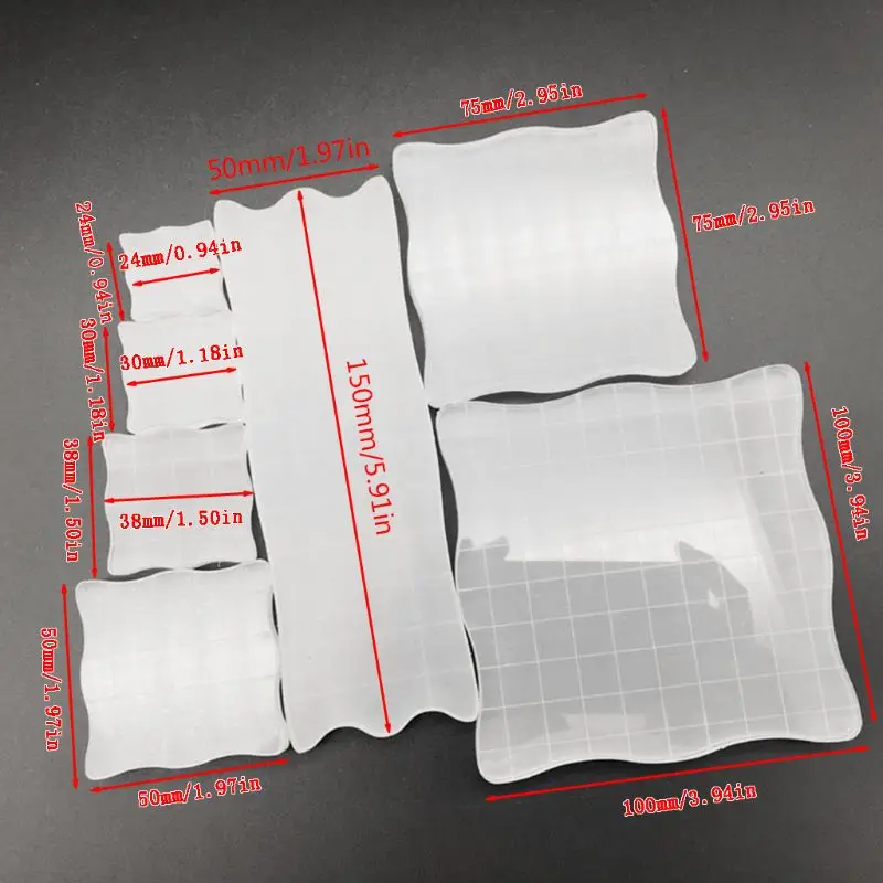 7pcs/set Acril Transparent Timbru Clar Bloc Pad Scrapbooking Manual DIY Prea