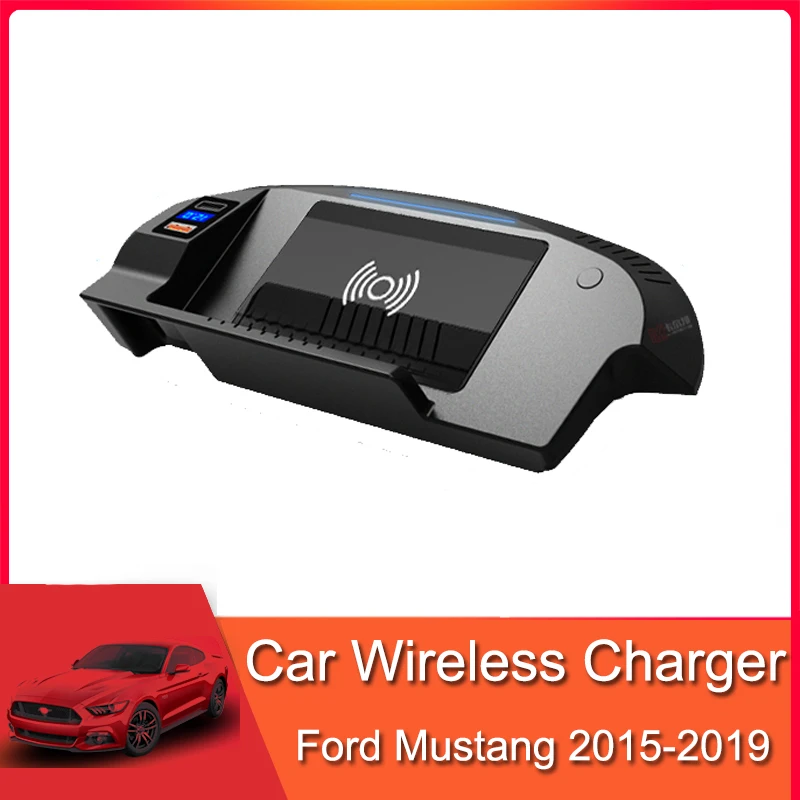 15w masina încărcător wireless pentru Ford Mustang 2016 2017 2018 2019 2020 telefon încărcare rapidă placă