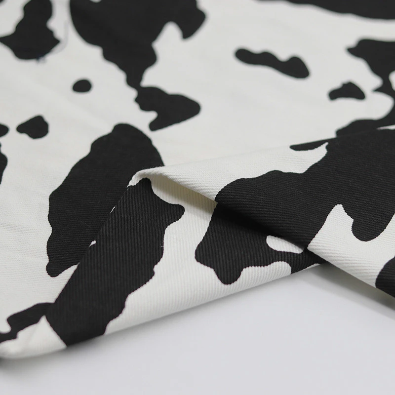 Tendința de Vacă Imprimare Model Denim Bumbac Diagonal Tesatura DIY Doamnelor Haine Copii Fusta Haina Pantaloni Sac Palarie Multi-scop Pânză de Ț