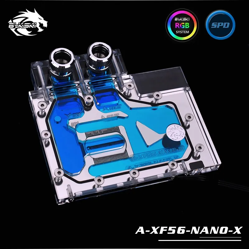 Bykski Apă Bloc folosi pentru AMD XFX VEGA56 NANO / SAFIR PULS Radeon RX Vega56 8G HBM2 / Acoperire Completă GPU Cupru Radiator Bloc