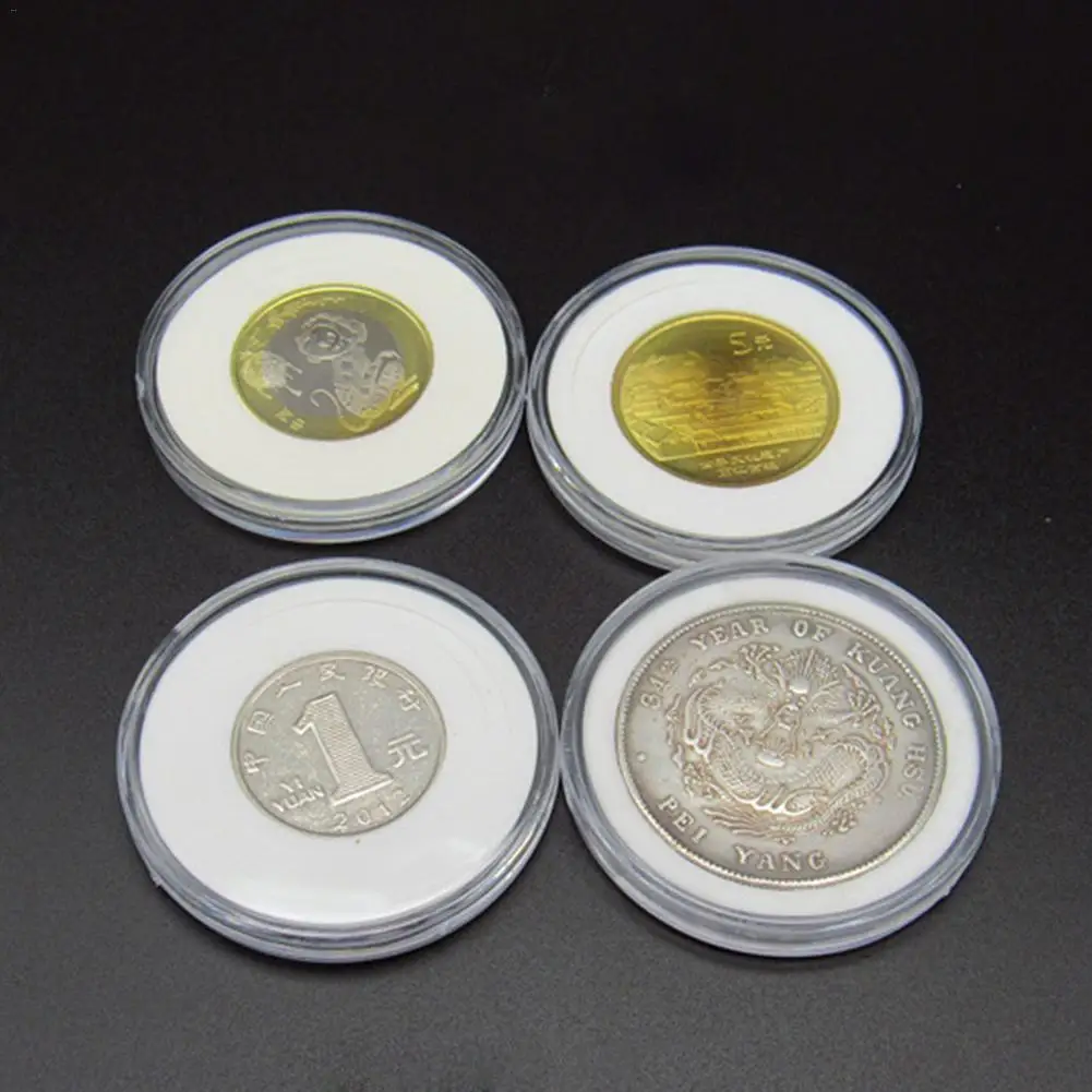 100buc Monedă Titularul Cazul Lemn Rotund Caseta de Monede Titularii Recipient de Stocare de Caz din Lemn Afișa Colecția de Protecție Cutie de Lemn