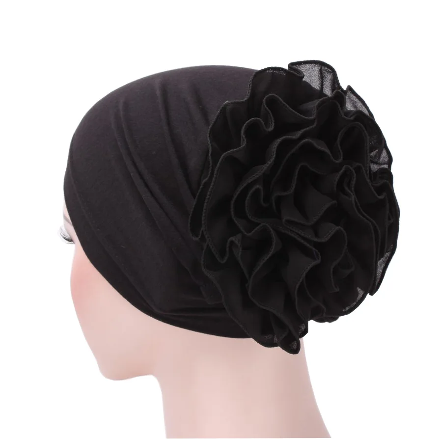 Femeile musulmane Floare de Bumbac Sifon Chimioterapie Somn Turban articole pentru acoperirea capului Folie Placat cu Eșarfă Capac Beanie Hat pentru Cancer Accesorii de Par