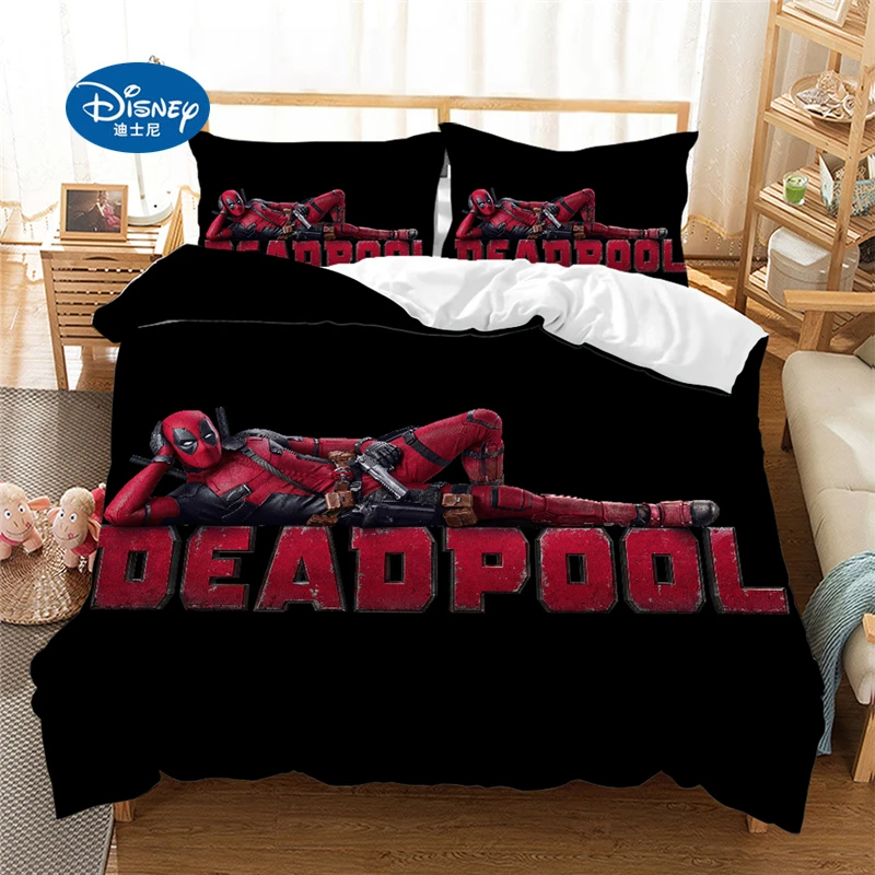 Disney Deadpool 3D set de lenjerie de pat Duvet Cover set cuvertura de pat seturi de lenjerie de pat set de lenjerie de pat twin Regina King size (NU foaie)