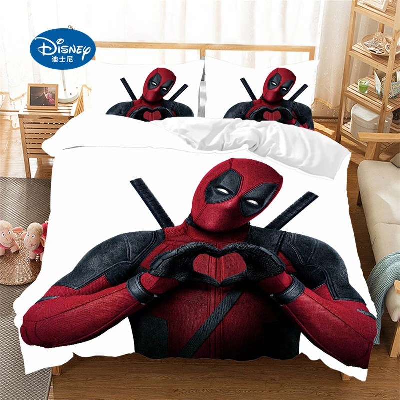 Disney Deadpool 3D set de lenjerie de pat Duvet Cover set cuvertura de pat seturi de lenjerie de pat set de lenjerie de pat twin Regina King size (NU foaie)