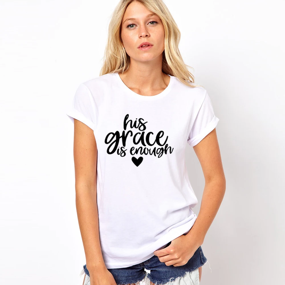 Harul Său Este Suficient De T-Shirt Creștin Isus Tee Îmbrăcăminte Harul Său Este Suficient Grafic Topuri Tumblr Sloganul Tricou Haine