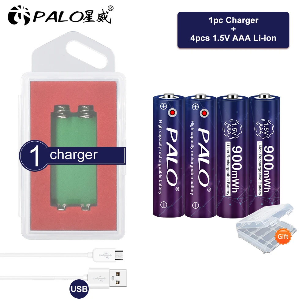 PALO de 1,5 V Li-ion Reîncărcabile AAA Baterie 900mwh AAA 1.5 V baterie litiu Reîncărcabilă Baterie Pentru Lumina Led-uri de Jucărie MP3
