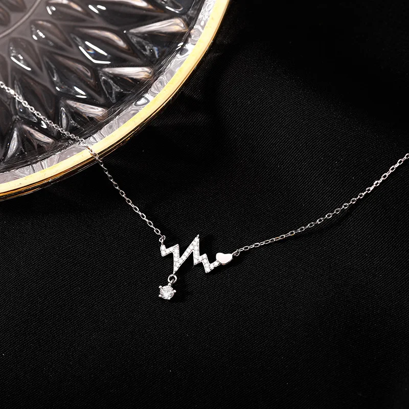 Fierbinte Argint 925 Geometrice Stras Zircon Pandantiv Colier Pentru Femei Bijuterii Cadou Pentru Petrecere