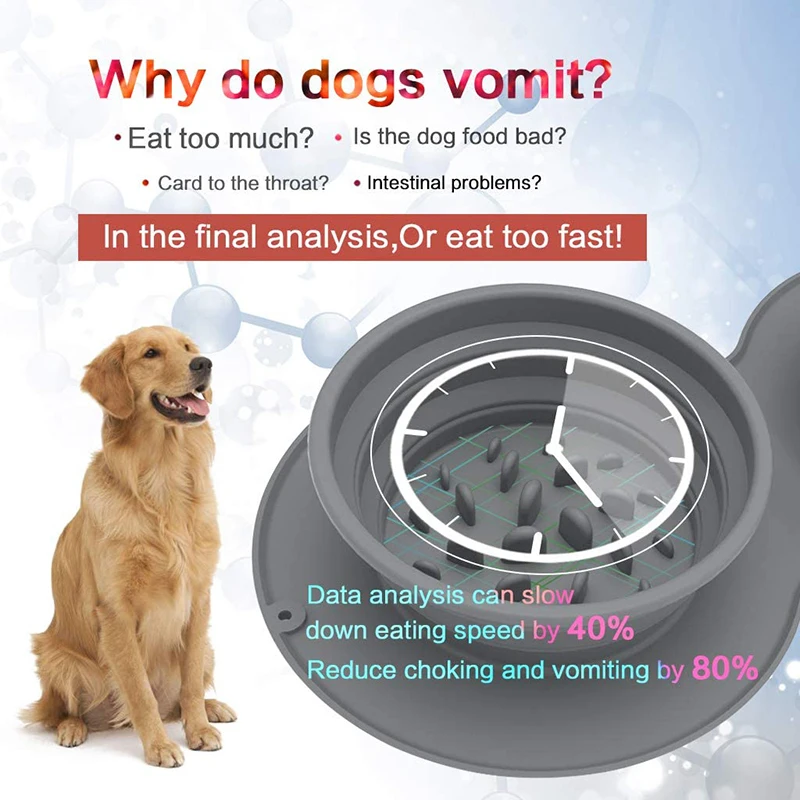 Benepaw Pliabil Castron Câine Lent Alimentator Reglabil Silicon Portabil Non-alunecare de Apă de Alimentare animale de Companie Castron de Siguranță, non-Toxic Catelus de Călătorie