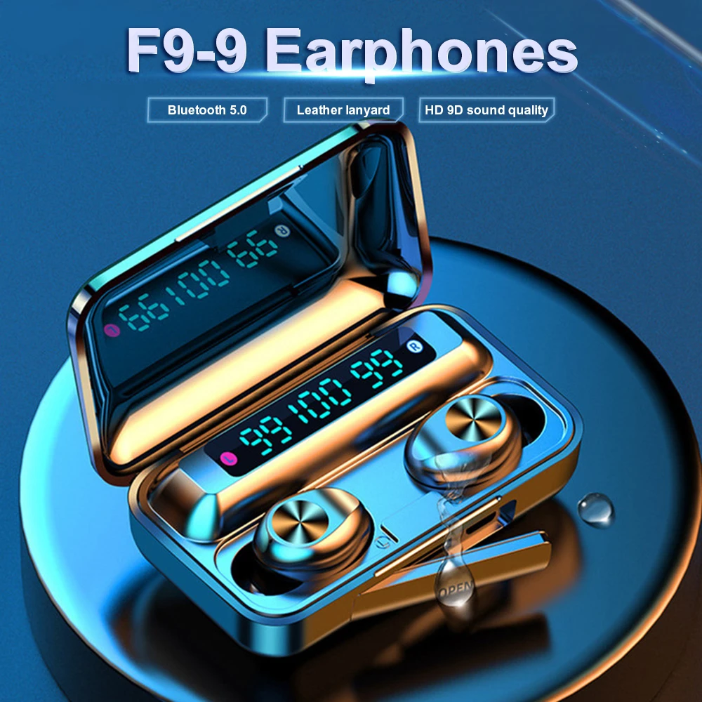 F9 Cască CONDUS TWS Wireless căști 1200mAh Căști Auriculare Touch Control setul cu Cască Bluetooth Sport Activ de Anulare a Zgomotului