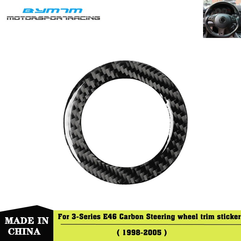 Real fibra de Carbon volan LOGO cercul interior Auto accesorii Auto Pentru BMW Seria 3 E46