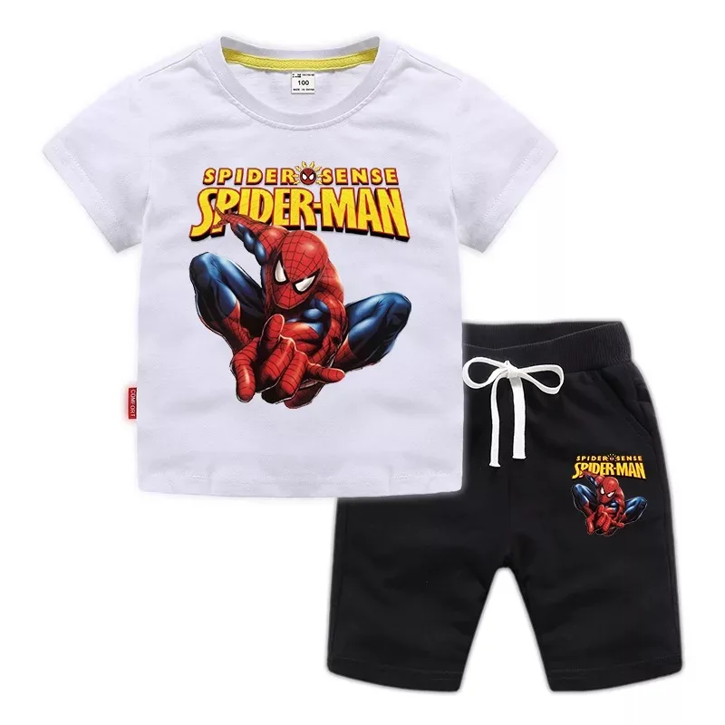 Disney Avengers Marvel Spiderman Baieti Set Haine de Vară pentru Copii tricou + Pantaloni Casual Sport Costume de Haine pentru Copii Costume