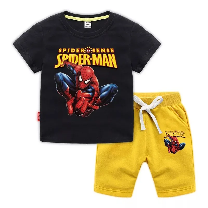 Disney Avengers Marvel Spiderman Baieti Set Haine de Vară pentru Copii tricou + Pantaloni Casual Sport Costume de Haine pentru Copii Costume
