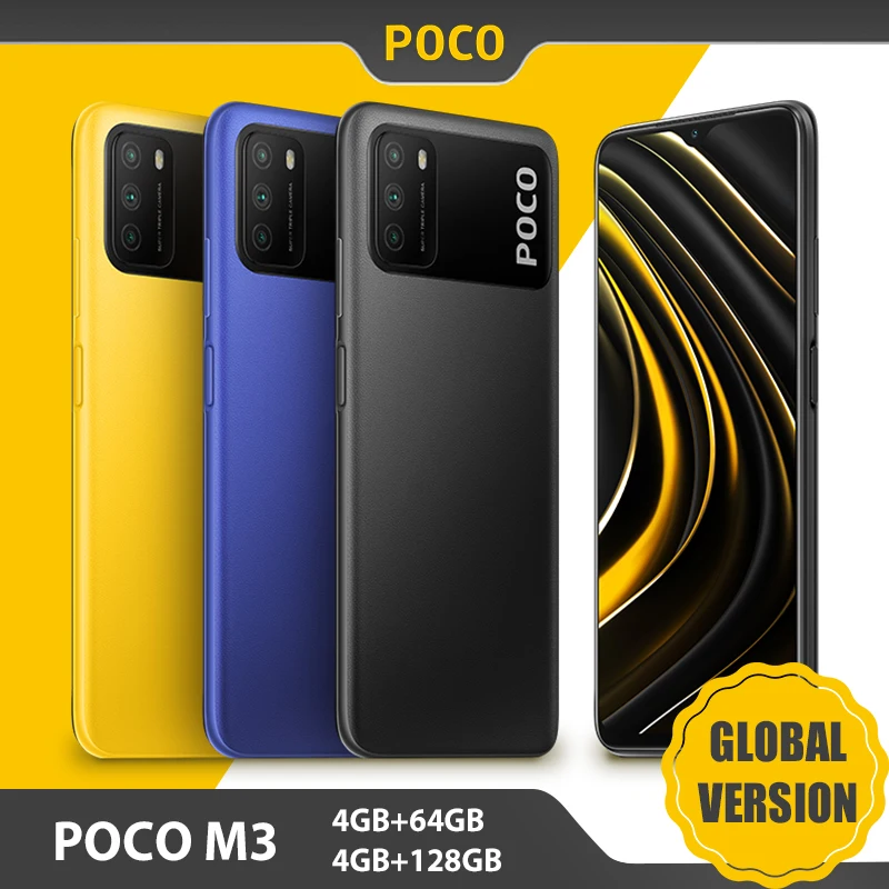 Versiune globală POCO M3 4GB 64GB / 128GB Smartphone Snapdragon 662 Octa Core 48MP Triplă Camera 6.53