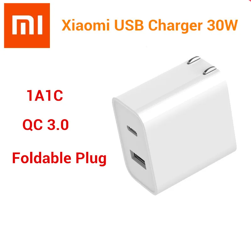 Original Xiaomi USB Încărcător 1A1C 30W Max Ieșire Inteligent PD QC 2.0 3.0 Rapid de Încărcare de Tip c USB-USB-C Portabil Încărcător de Perete