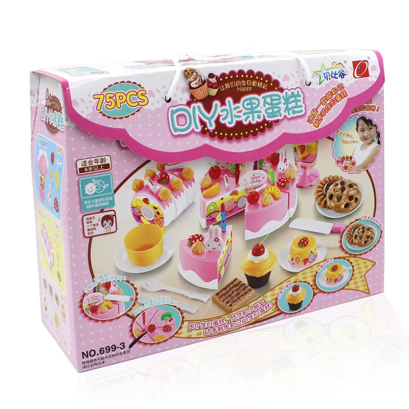 75pcs Bucătărie Jucării Pretinde Joc de Tăiere Tort Alimente Mânca Jucării Educaționale Timpurii pentru Copii Joaca Jocuri Cadouri Brinquedos ZW08