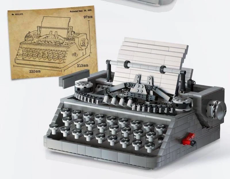 Noi 1618PCS IDEE MOC Retro Typewriter Expert Bloc se Potrivesc Creator City Model Cărămizi Jucarii de Craciun, Cadouri Aniversare pentru Copii