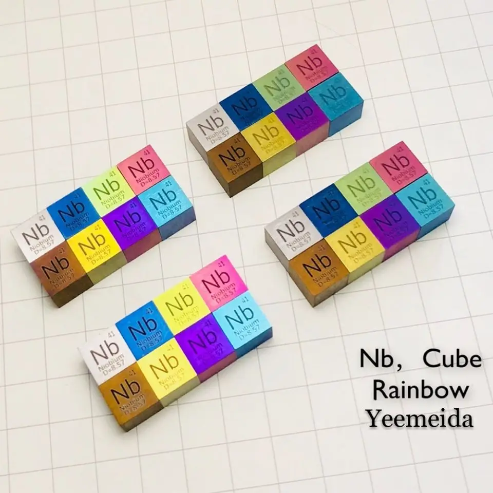 Transport gratuit 5pcs & 10buc 99.95% puritate Nb sculptate element din tabelul periodic 10mm cub cu 8.58 g lingou de Niobiu / peleți / bloc